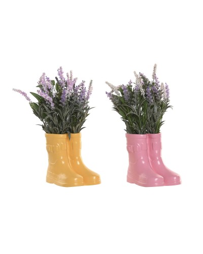 Decorative Plant Home ESPRIT Ceramic Polyethylene 23 X 25,5 X 39 CM (2 Units)