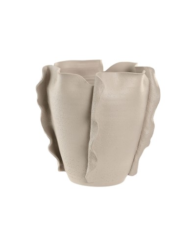 Vase Home ESPRIT Blanc Céramique Style artisanal Moderne 33 x 33 x 32 cm