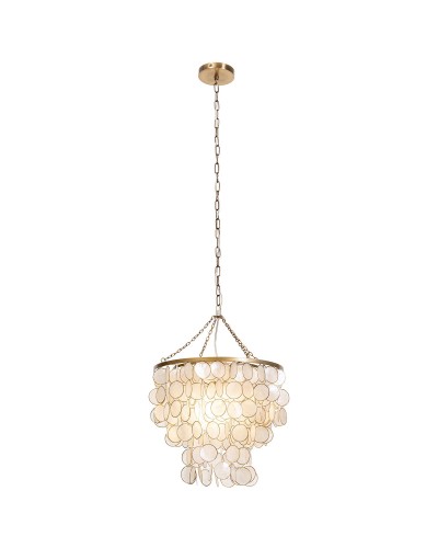 Kattolamppu Home ESPRIT Beige Kullattu Metalli Helmiäinen 50 W 40 x 40 x 48 cm