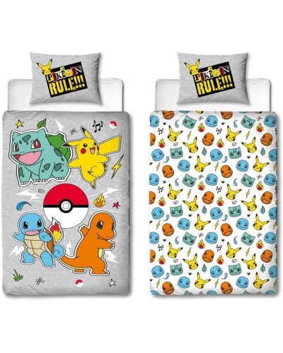 Juego de funda nórdica Pokémon Gris Cama de 140 2 Piezas