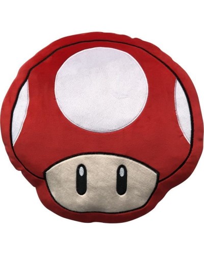 Coussin Mario Bros 43 x 3 x 43 cm Blanc Rouge Polyester Champignon
