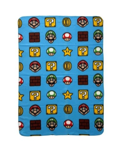 Couverture Mario Bros Multicouleur Carreaux Ecossais