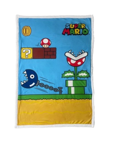 Coperta Mario Bros 31 x 8 x 31 cm Multicolore Quadri scozzesi