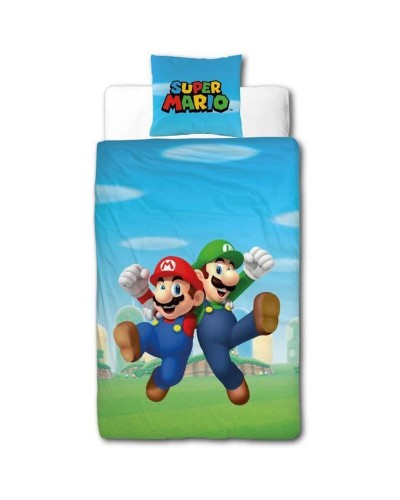 Duvet cover set Mario Bros Multicolour Double 2 Pieces