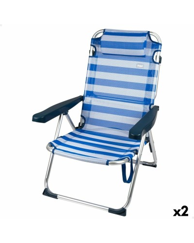 Vouwbare Stoel Aktive Gestreept 48 x 90 x 60 cm (2 Stuks)