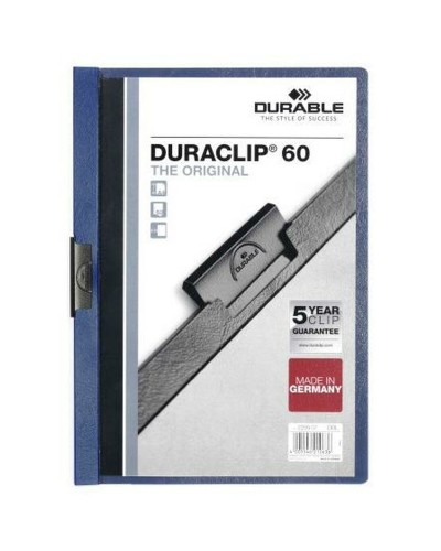 Document Folder Durable Duraclip 60 Transparent Dark blue A4
