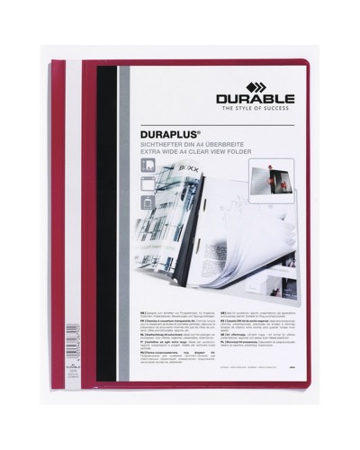 Porte-documents Durable DURAPLUS Rouge Transparent A4 25 Pièces