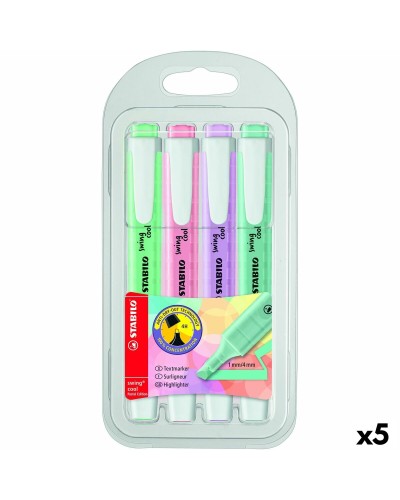 Fluorescerande markörsuppsättning Stabilo Swing Cool Pastel Multicolour (5 antal)