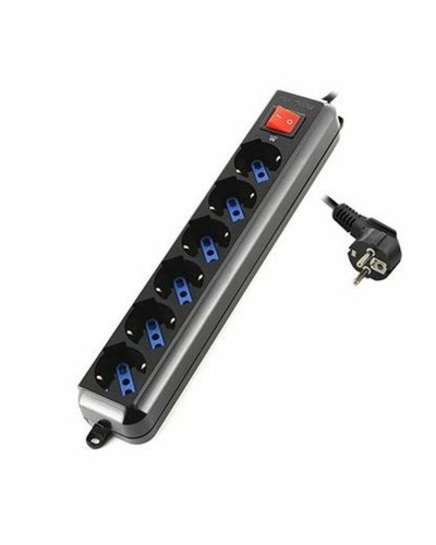 Steckerleiste mit 6 Steckdosen und Schalter Ewent EW3924 Schuko Schwarz (1,5 m)