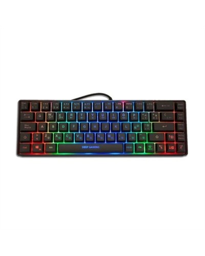 Tastatur CoolBox DG-TEC65-RGB Schwarz Qwerty Spanisch
