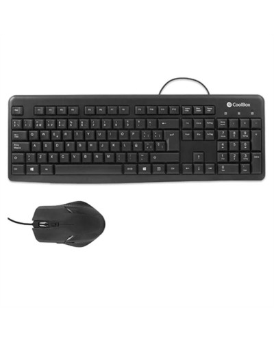 Tastiera e Mouse CoolBox COO-KTR-01U Nero Qwerty in Spagnolo