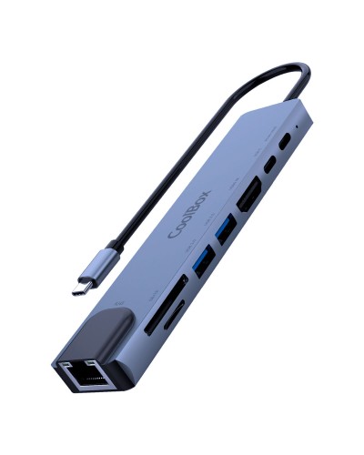USB-HUB CoolBox COO-DOCK-C-81 Grå 100 W