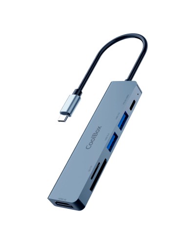 Hub USB CoolBox COO-DOCK-C-61 Gris 100 W