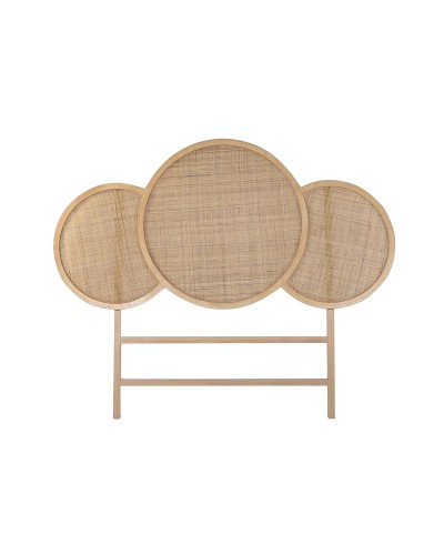 Headboard DKD Home Decor Natural Rattan Paolownia wood (160 x 3 x 130 cm)