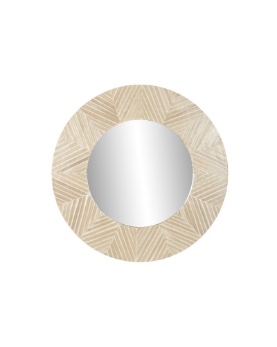 Specchio da parete Home ESPRIT Bianco Marrone Mosaico Tropicale 100 x 4 x 100 cm