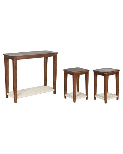 Set di 3 tavoli Home ESPRIT Marrone 95 x 40 x 81 cm (3 Pezzi)