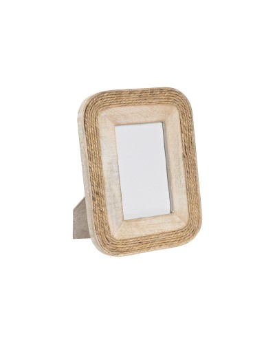 Fotolijsten Home ESPRIT Bruin Kristal Touw Mangohout Natuurlijk Cottage