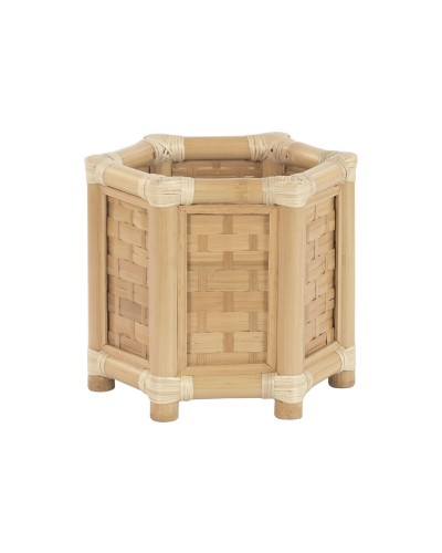 Vaso Home ESPRIT Bambù Rattan Tropicale 46 x 40 x 40 cm