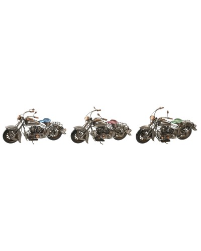 Decorative Figure Home ESPRIT Blue Green Pink Silver Motorbike Vintage 27 X 10 X 15 CM (3 Units)