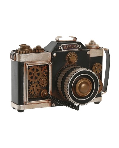 Deko-Figur Home ESPRIT Schwarz Gold Kamera/Fotoapparat Vintage 23 X 11 X 15,5 CM