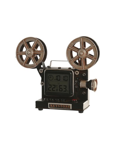 bordsklocka Home ESPRIT Svart Silvrig Vintage