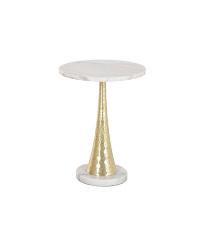 Side table Home ESPRIT White Golden 41 x 41 x 53 cm
