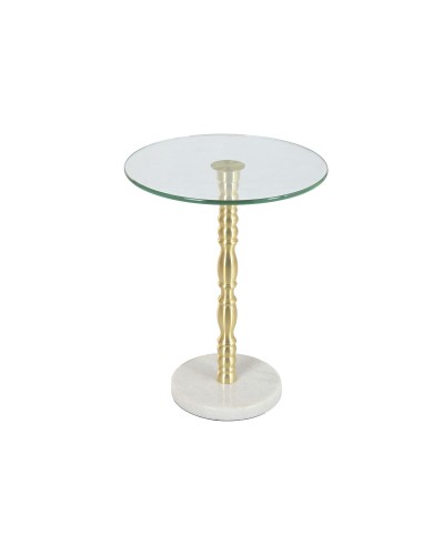 Side table Home ESPRIT White Golden 41 x 41 x 53 cm