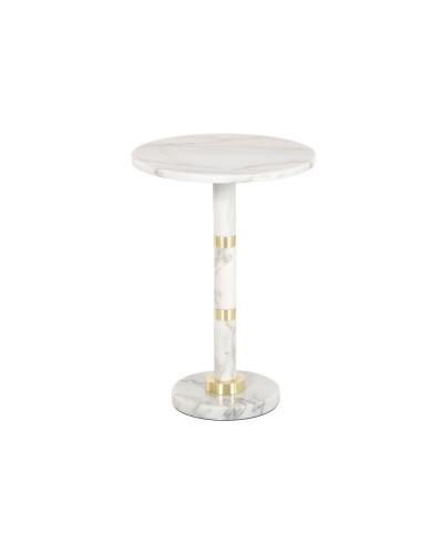 Side table Home ESPRIT White Golden 41 X 41 X 58 CM
