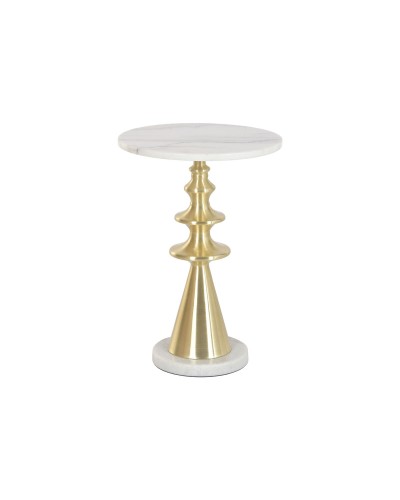 Side table Home ESPRIT White Golden 41 X 41 X 58 CM