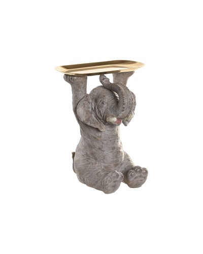 Figurine Décorative Home ESPRIT Gris Doré Eléphant 30,5 X 23 X 34,5 CM