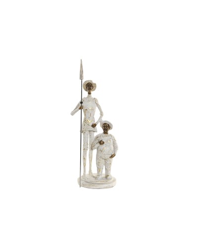 Statua Decorativa Home ESPRIT Bianco Dorato 9 x 8 x 25 cm