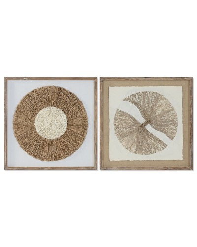 Quadro Home ESPRIT Carta Cristallo 60 x 3 x 60 cm (2 Unità)