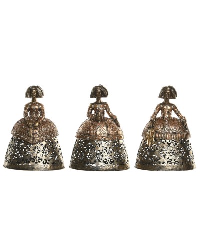 Figura Decorativa Home ESPRIT Dorado 18 x 11,5 x 24 cm (3 Unidades)