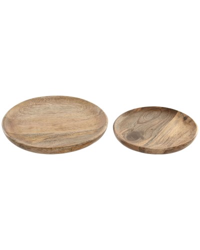 Vide-poches Home ESPRIT Marron Rond 25 x 25 x 2,5 cm