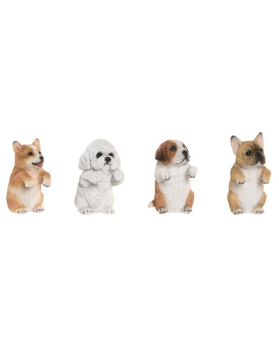 Decoratieve figuren Home ESPRIT Wit Bruin 8 x 8 x 14 cm (4 Stuks)