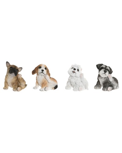 Decoratieve figuren Home ESPRIT Multicolour Hond 13,5 X 12 X 17 CM (4 Stuks)