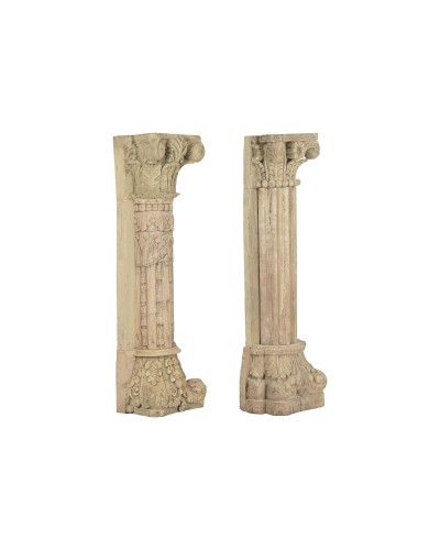 Statua Decorativa Home ESPRIT Naturale Colonna Decapaggio 35 X 25 X 125 CM