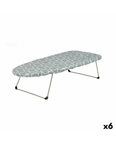 Table à Repasser Kipit Blanc Gris Métal Tissu Géométrique Bureau (6 Unités)