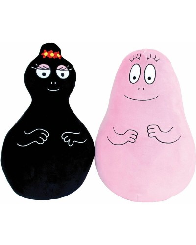 Kussenset Jemini Barbapapa & Barbamama Zwart Roze 40 cm Pluche 2 Onderdelen