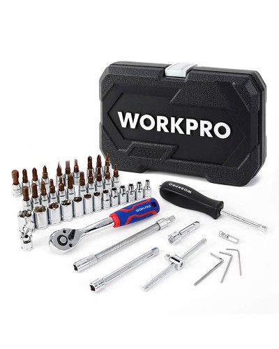 Sockelsats Workpro 1/4" 46 Delar