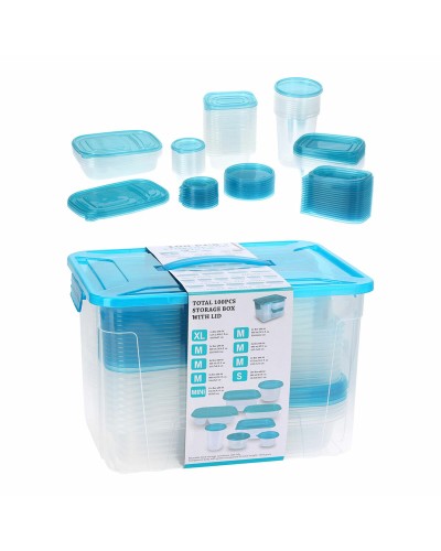 Storage boxes Lifetime Green Transparent Plastic With lid (50 Units)