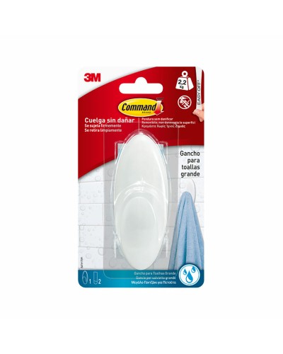 Upphängningskrok 3M 2,2 Kg Vit Plast (1 antal)