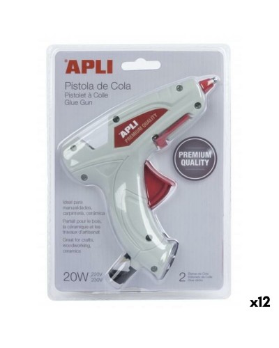 Pistola Termofusible Apli Blanco 20 W (12 Unidades)