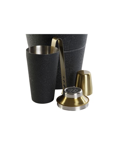 Cocktail Set DKD Home Decor Black Golden Stainless steel 22 x 22 x 21 cm