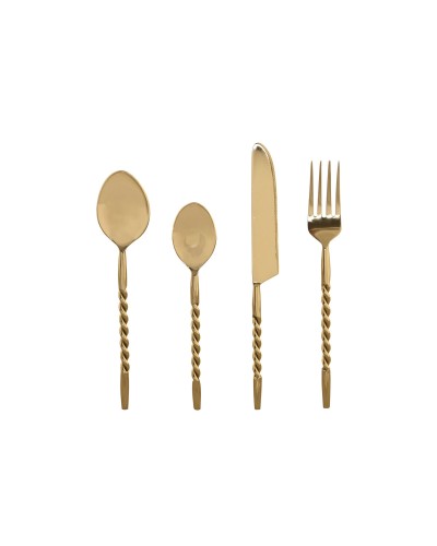 Posate Home ESPRIT Dorato Acciaio inossidabile 4,5 X 2 X 21 CM 16 Pezzi