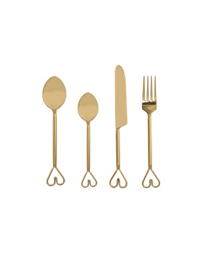 Posate Home ESPRIT Dorato Acciaio inossidabile 4,5 x 1,5 x 21 cm 16 Pezzi