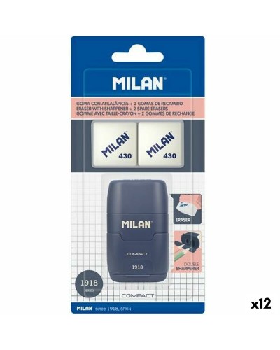 Portagomme Milan Azzurro Temperamatite (12 Unità)