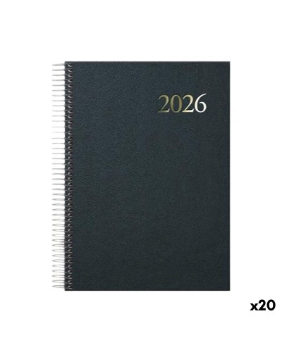 Diary DOHE SEGOVIA Black 14 x 20 cm 2026 (20 Units)