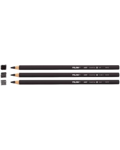 Set de Lápices Milan Art Negro 4 mm Redondo 3 Piezas