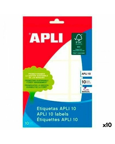 Étiquettes adhésives Apli Blanc Papier 10 Volets Écriture manuscrite (10 Unités)